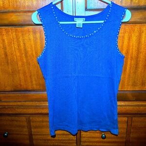 Hannah Tank Top with Rhinestone Accents / Ribbed Tank